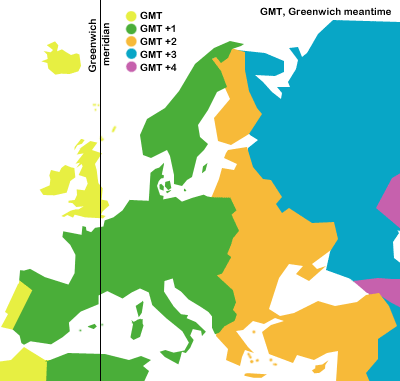 Tidszoner i Europa og Danmarks tidszone