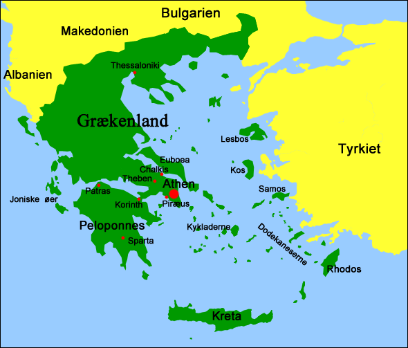 Kort over Grækenland