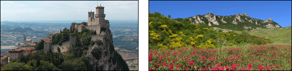 San Marino - borg og bjerge