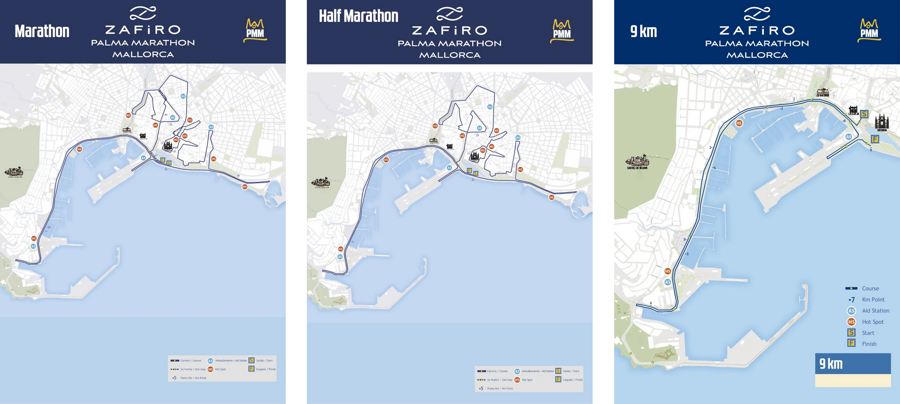 Palma de Mallorca Maraton og halvmaraton med løbedistancer